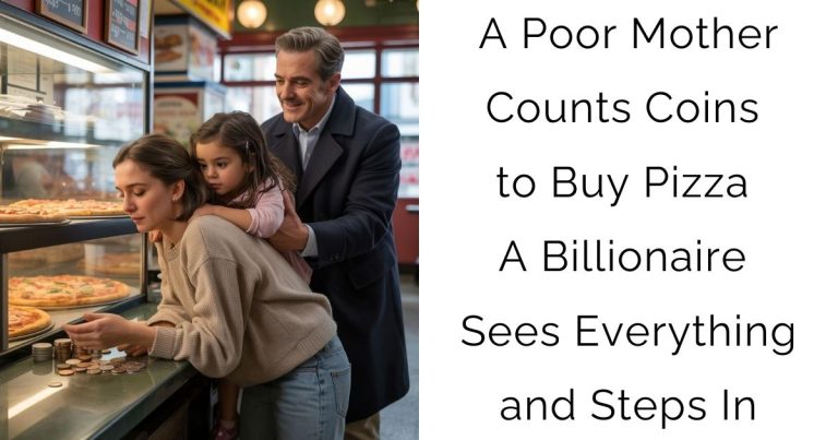 A Poor Mother Counts Coins to Buy Pizza — A Billionaire Sees Everything and Steps In…