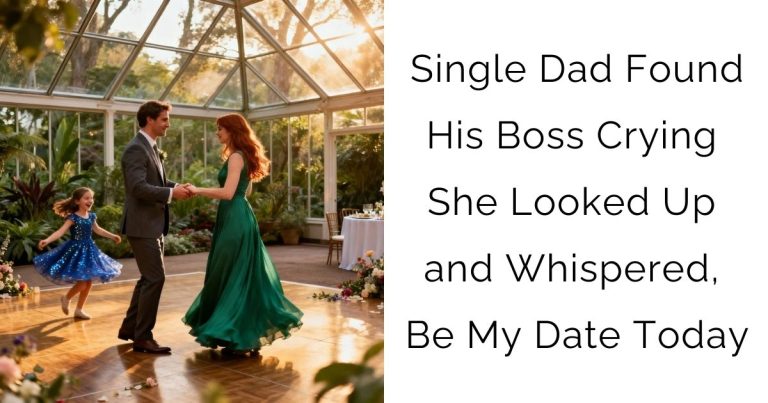 Single Dad Found His Boss Crying—She Looked Up and Whispered, “Be My Date Today