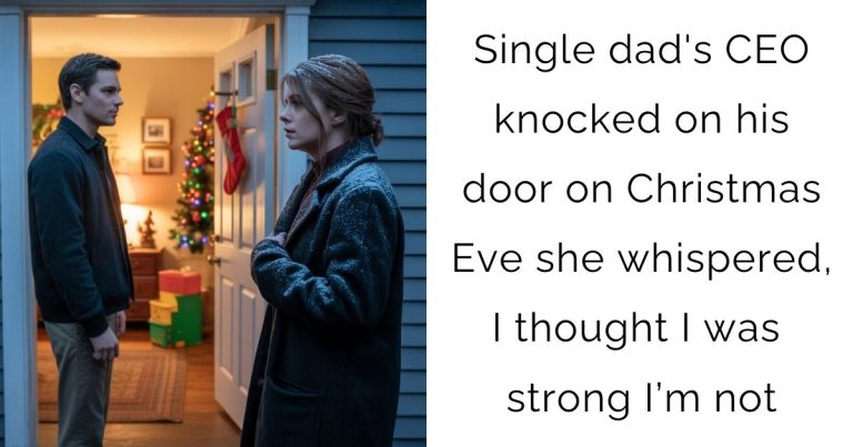Single dad’s CEO knocked on his door on Christmas Eve she whispered,I thought I was strong I’m not