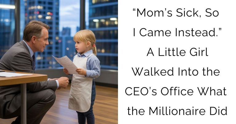 “Mom’s Sick, So I Came Instead.” A Little Girl Walked Into the CEO’s Office—What the Millionaire Did