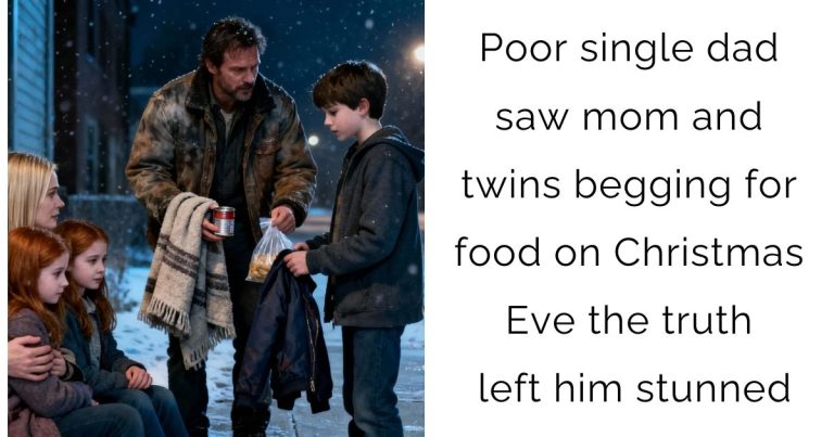 Poor single dad saw mom and twins begging for food on Christmas Eve—the truth left him stunned