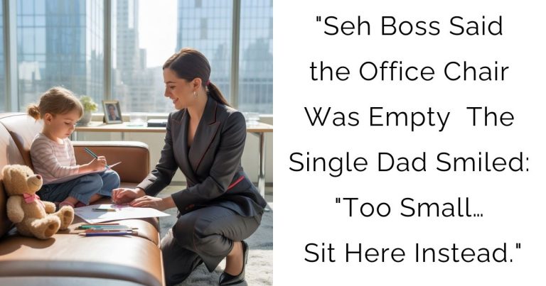 “Seh Boss Said the Office Chair Was Empty — The Single Dad Smiled: “Too Small… Sit Here Instead.”