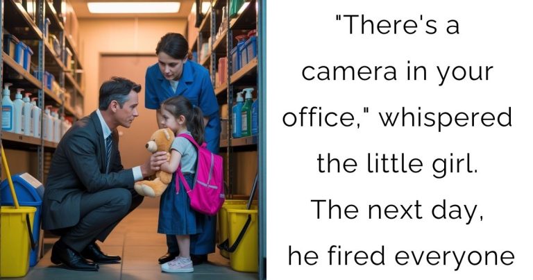 “There’s a camera in your office,” whispered the little girl. The next day, he fired everyone