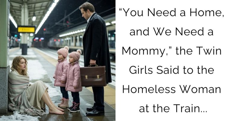 “You Need a Home, and We Need a Mommy,” the Twin Girls Said to the Homeless Woman at the Train…