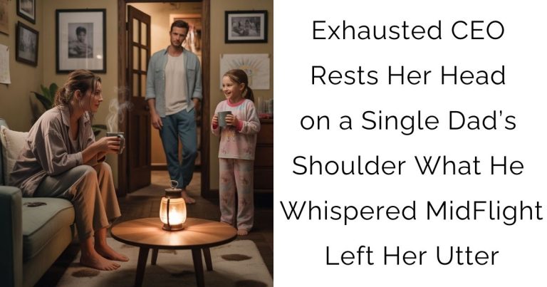 Exhausted CEO Rests Her Head on a Single Dad’s Shoulder What He Whispered MidFlight Left Her Utter