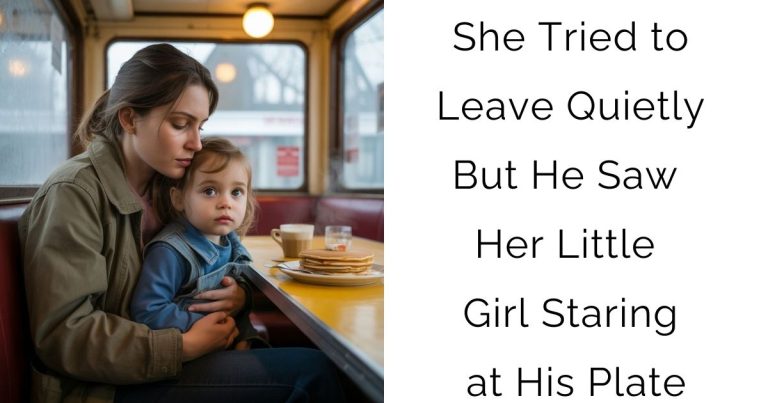 She Tried to Leave Quietly — But He Saw Her Little Girl Staring at His Plate