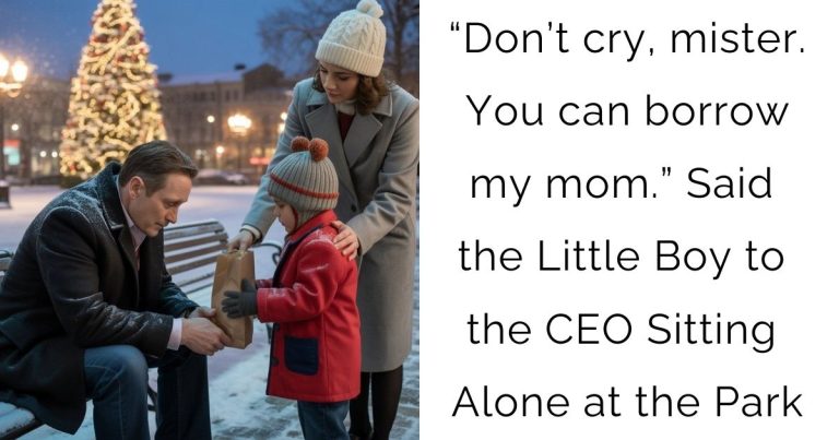 “Don’t cry, mister. You can borrow my mom.”—Said the Little Boy to the CEO Sitting Alone at the Park