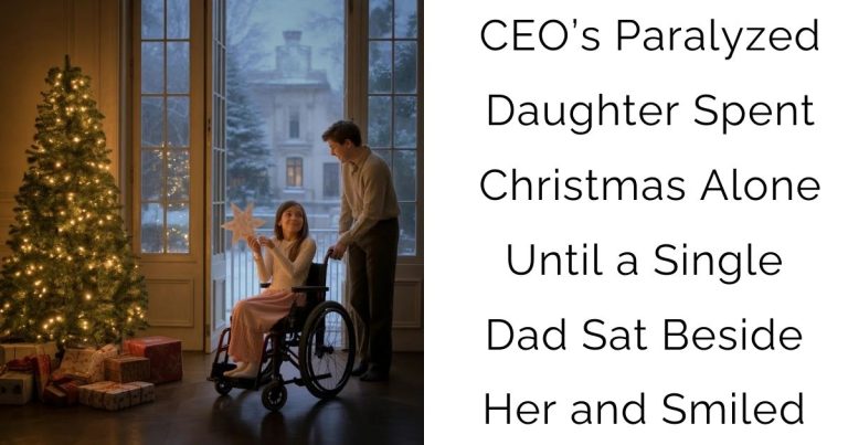CEO’s Paralyzed Daughter Spent Christmas Alone Until a Single Dad Sat Beside Her and Smiled