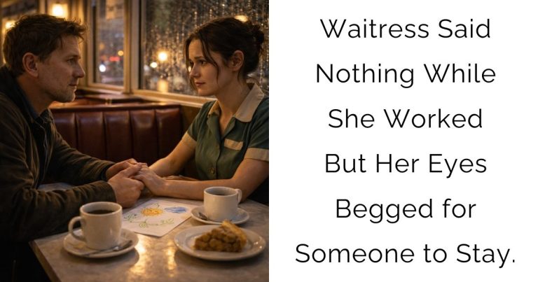 Waitress Said Nothing While She Worked—But Her Eyes Begged for Someone to Stay.