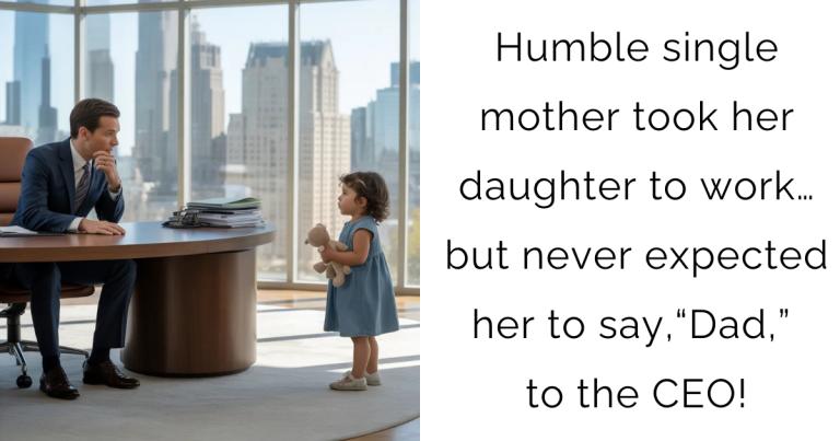 Humble single mother took her daughter to work… but never expected her to say, “Dad,” to the CEO!