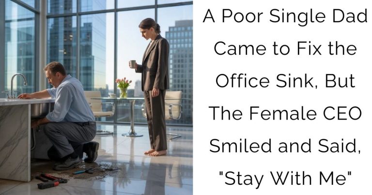 A Poor Single Dad Came to Fix the Office Sink, But The Female CEO Smiled and Said, “Stay With Me”
