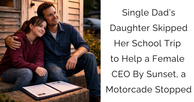 Single Dad’s Daughter Skipped Her School Trip to Help a Female CEO — By Sunset, a Motorcade Stopped