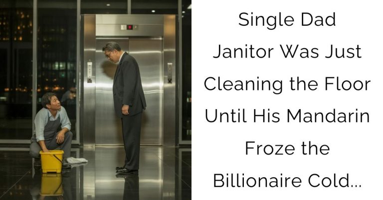 Single Dad Janitor Was Just Cleaning the Floor — Until His Mandarin Froze the Billionaire Cold…