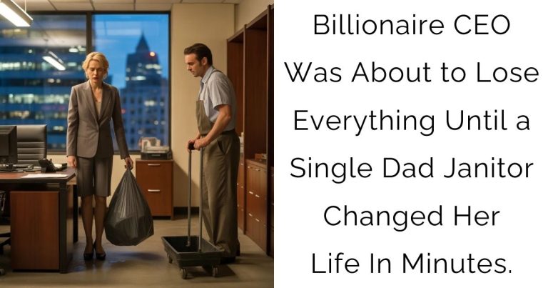 Billionaire CEO Was About to Lose Everything Until a Single Dad Janitor Changed Her Life In Minutes.