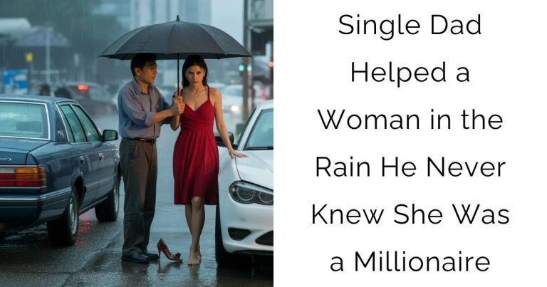 Single Dad Helped a Woman in the Rain — He Never Knew She Was a Millionaire