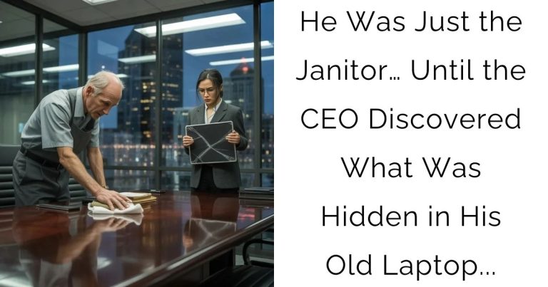 He Was Just the Janitor… Until the CEO Discovered What Was Hidden in His Old Laptop…