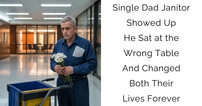 Single Dad Janitor Showed Up He Sat at the Wrong Table And Changed Both Their Lives Forever