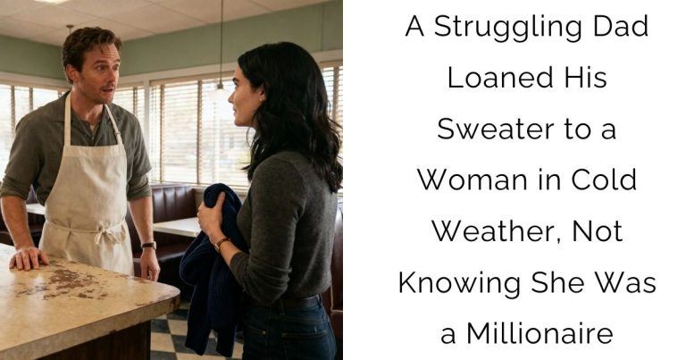 A Struggling Dad Loaned His Sweater to a Woman in Cold Weather, Not Knowing She Was a Millionaire