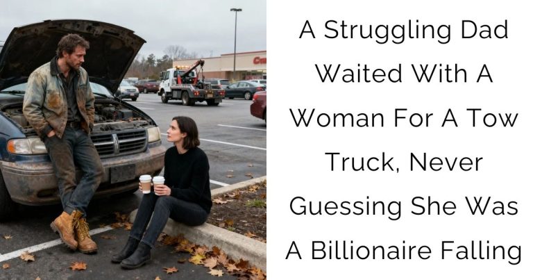 A Struggling Dad Waited With A Woman For A Tow Truck, Never Guessing She Was A Billionaire Falling
