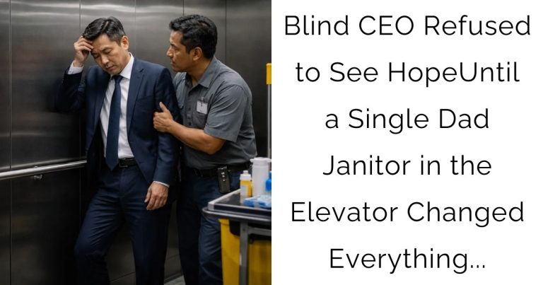 Blind CEO Refused to See Hope — Until a Single Dad Janitor in the Elevator Changed Everything…