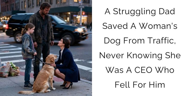 A Struggling Dad Saved A Woman’s Dog From Traffic, Never Knowing She Was A CEO Who Fell For Him