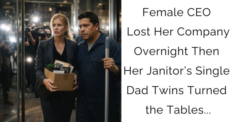 Female CEO Lost Her Company Overnight—Then Her Janitor’s Single Dad Twins Turned the Tables…