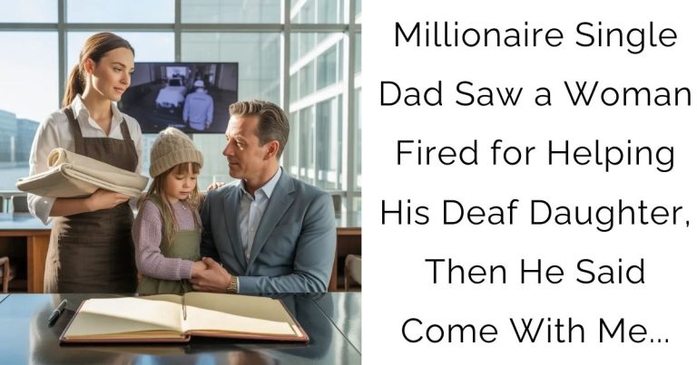 Millionaire Single Dad Saw a Woman Fired for Helping His Deaf Daughter, Then He Said Come With Me…