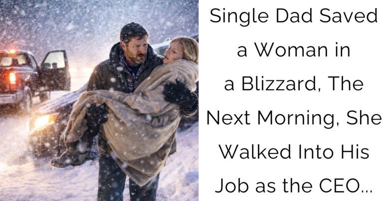 Single Dad Saved a Woman in a Blizzard, The Next Morning, She Walked Into His Job as the CEO…