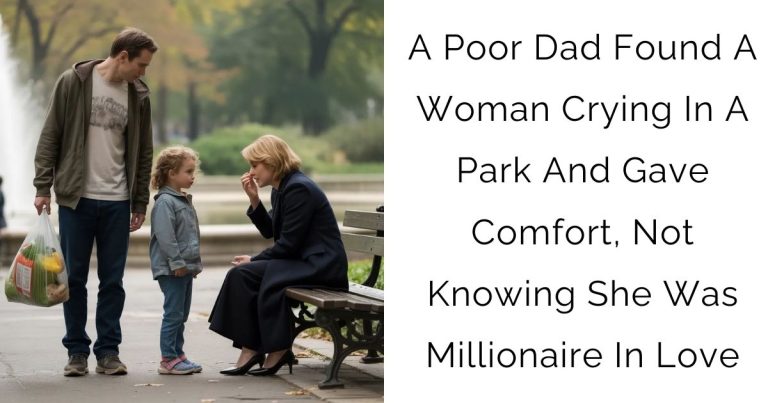 A Poor Dad Found A Woman Crying In A Park And Gave Comfort, Not Knowing She Was Millionaire In Love