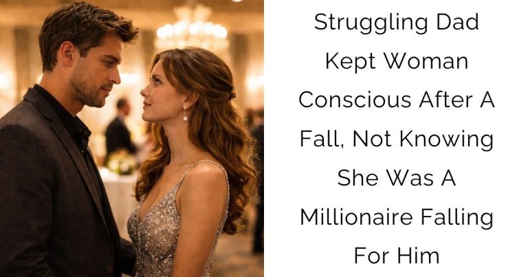 Struggling Dad Kept Woman Conscious After A Fall, Not Knowing She Was A Millionaire Falling For Him