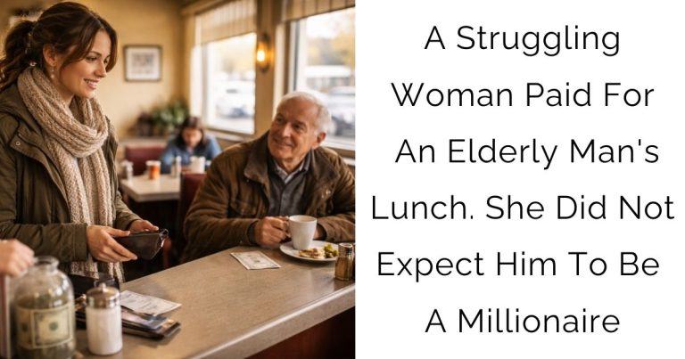 A Struggling Woman Paid For An Elderly Man’s Lunch. She Did Not Expect Him To Be A Millionaire