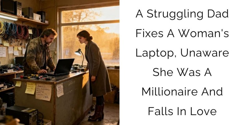 A Struggling Dad Fixes A Woman’s Laptop, Unaware She Was A Millionaire And Falls In Love