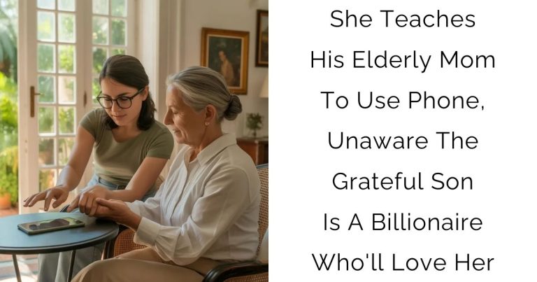 She Teaches His Elderly Mom To Use Phone, Unaware The Grateful Son Is A Billionaire Who’ll Love Her
