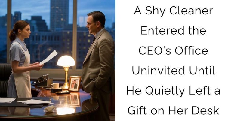 A Shy Cleaner Entered the CEO’s Office Uninvited—Until He Quietly Left a Gift on Her Desk