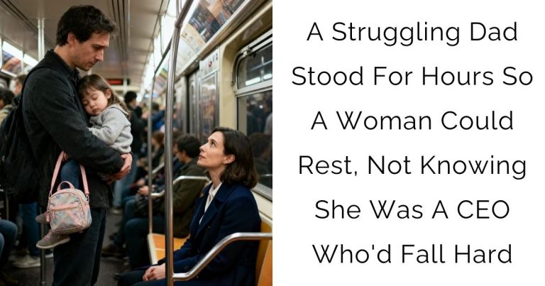 A Struggling Dad Stood For Hours So A Woman Could Rest, Not Knowing She Was A CEO Who’d Fall Hard