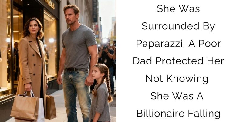 She Was Surrounded By Paparazzi, A Poor Dad Protected Her Not Knowing She Was A Billionaire Falling