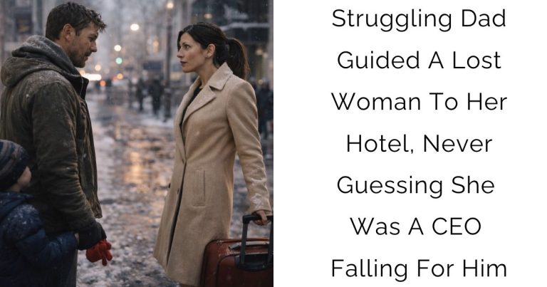 Struggling Dad Guided A Lost Woman To Her Hotel, Never Guessing She Was A CEO Falling For Him