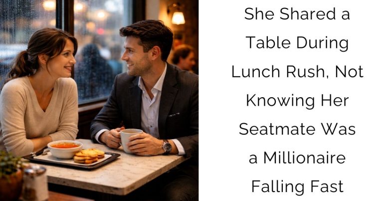 She Shared a Table During Lunch Rush, Not Knowing Her Seatmate Was a Millionaire Falling Fast