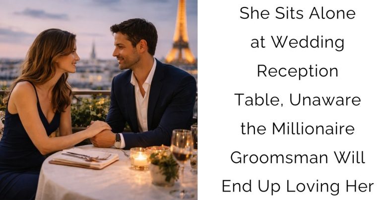 She Sits Alone at Wedding Reception Table, Unaware the Millionaire Groomsman Will End Up Loving Her