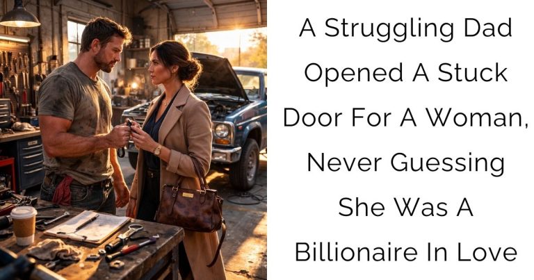 A Struggling Dad Opened A Stuck Door For A Woman, Never Guessing She Was A Billionaire In Love