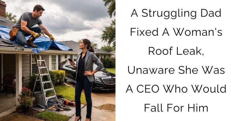 A Struggling Dad Fixed A Woman’s Roof Leak, Unaware She Was A CEO Who Would Fall For Him