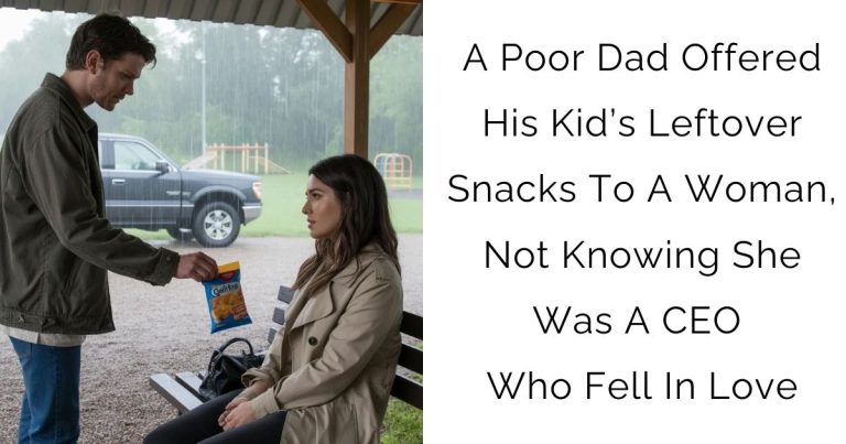 A Poor Dad Offered His Kid’s Leftover Snacks To A Woman, Not Knowing She Was A CEO Who Fell In Love