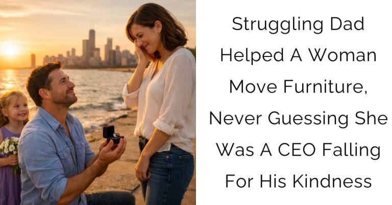 Struggling Dad Helped A Woman Move Furniture, Never Guessing She Was A CEO Falling For His Kindness