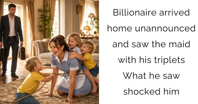 Billionaire arrived home unannounced and saw the maid with his triplets – What he saw shocked him,