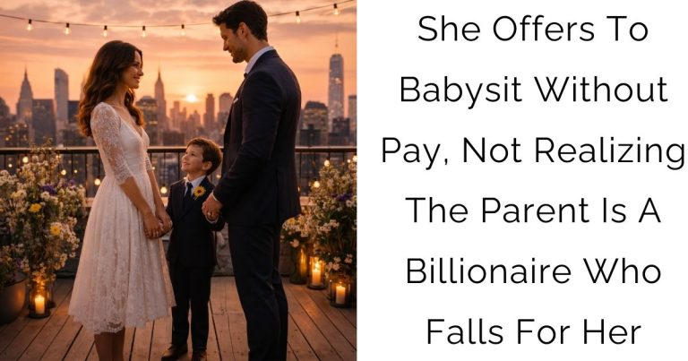 She Offers To Babysit Without Pay, Not Realizing The Parent Is A Billionaire Who Falls For Her