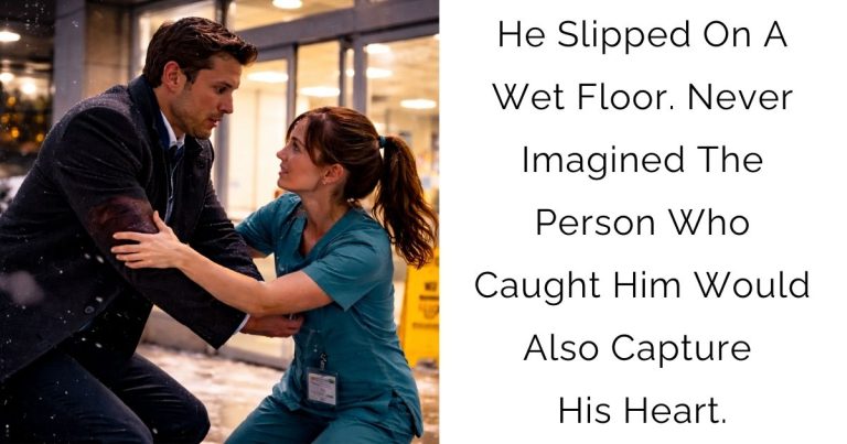 He Slipped On A Wet Floor. Never Imagined The Person Who Caught Him Would Also Capture His Heart.