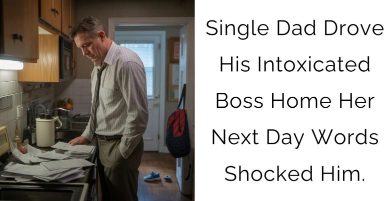 Single Dad Drove His Intoxicated Boss Home — Her Next Day Words Shocked Him.