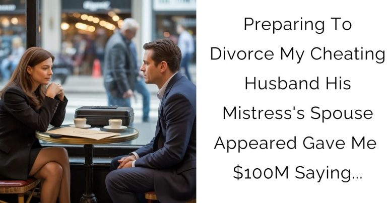 Preparing To Divorce My Cheating Husband His Mistress’s Spouse Appeared Gave Me $100M Saying…