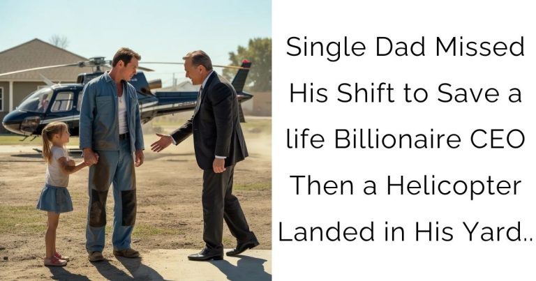 Single Dad Missed His Shift to Save a life Billionaire CEO — Then a Helicopter Landed in His Yard..