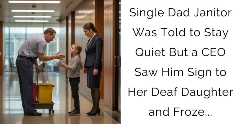 Single Dad Janitor Was Told to Stay Quiet — But a CEO Saw Him Sign to Her Deaf Daughter and Froze…